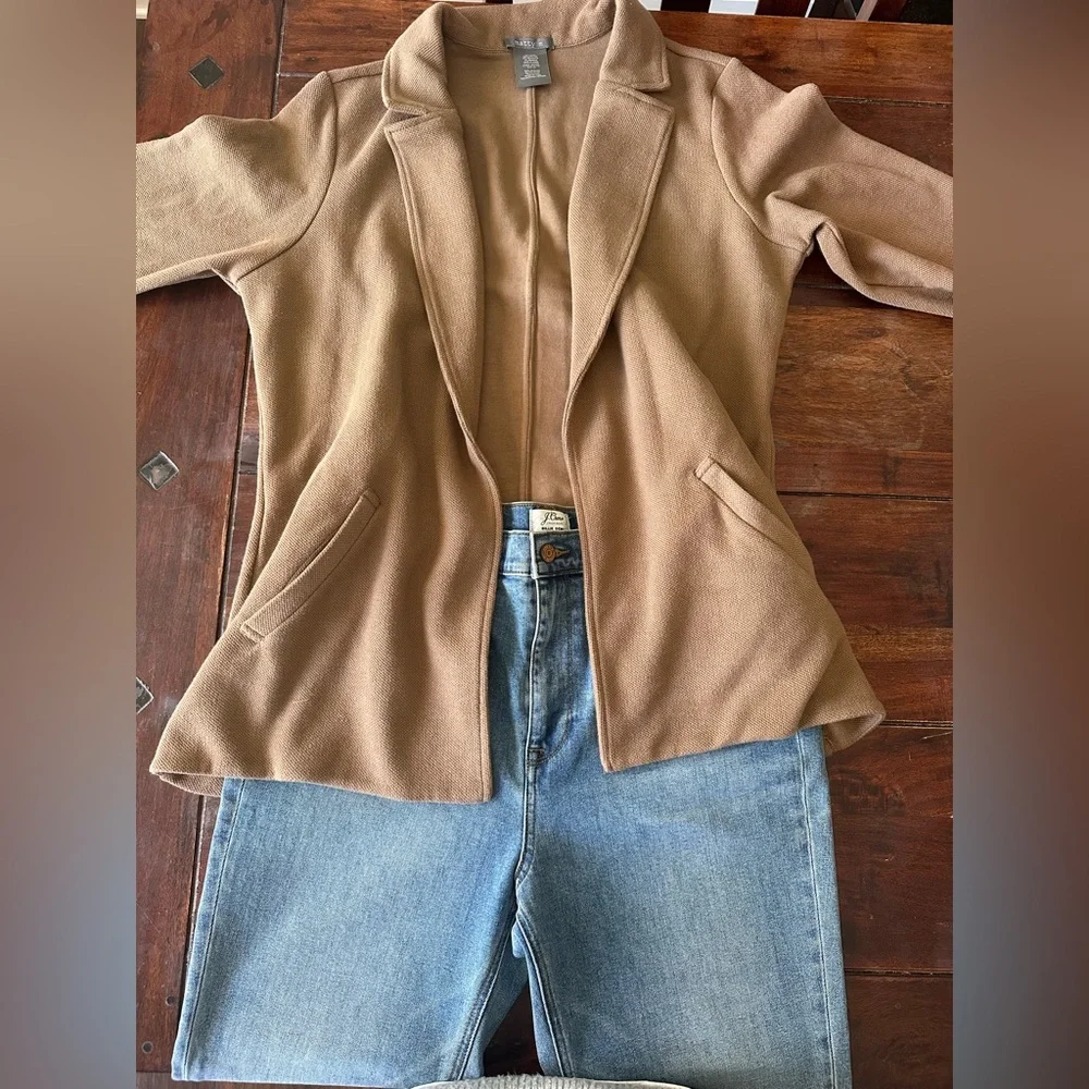 Matty M Camel Brown Knit Blazer Jacket – Size XL - Picture 1 of 7